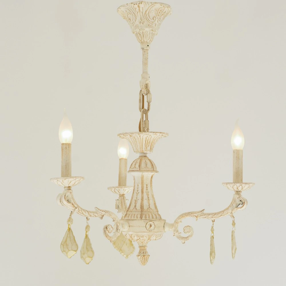 1001003070035-1 Andalusia 3 Lights Whitey Chandelier - Image 1