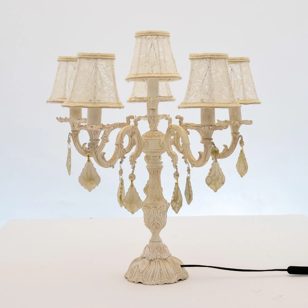 1005057066068-1 Modern S 6 Lights Whitey Candlestick - Image 1