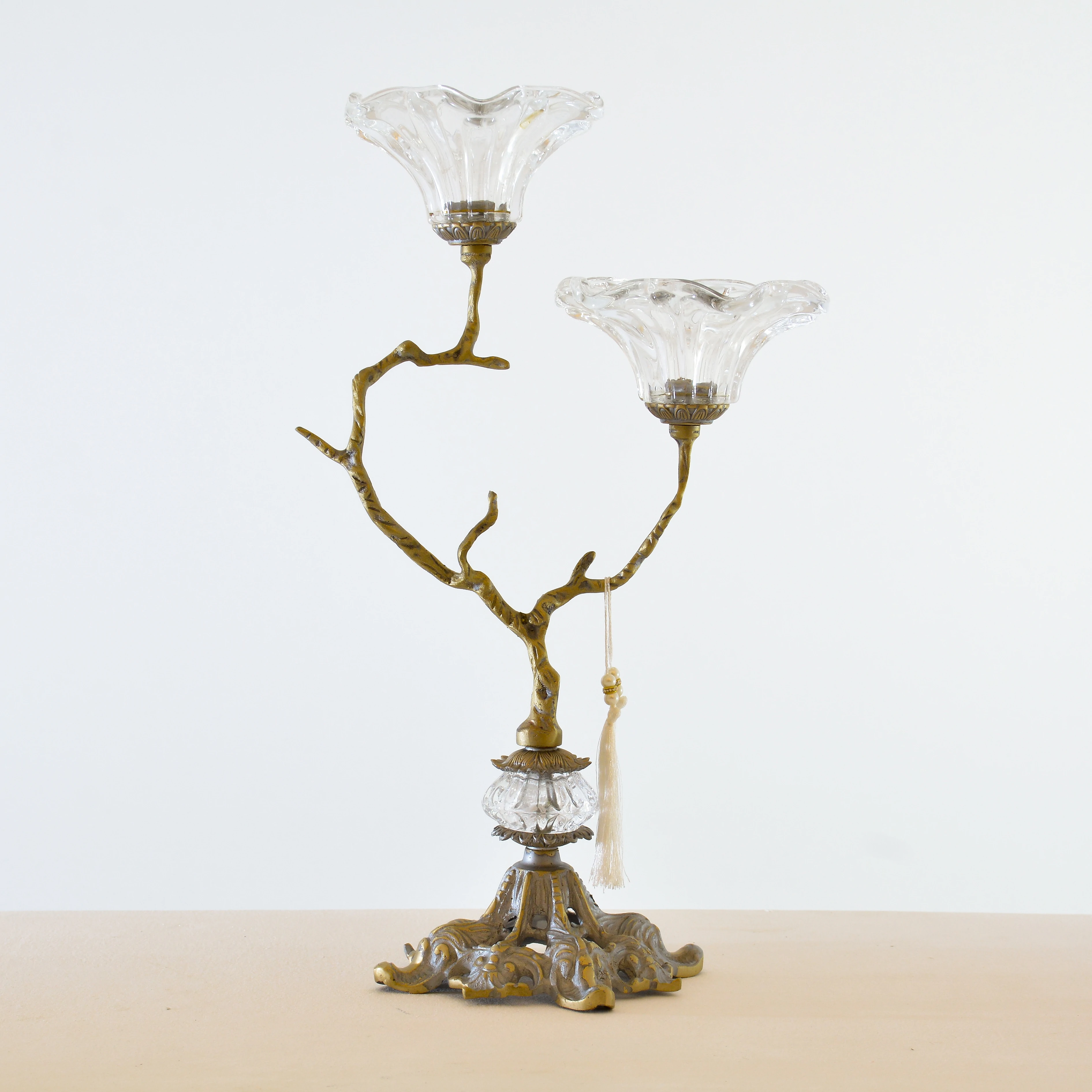 1000000663162-2 Victoria Tree Branch Champagne Candlestick - Image 1