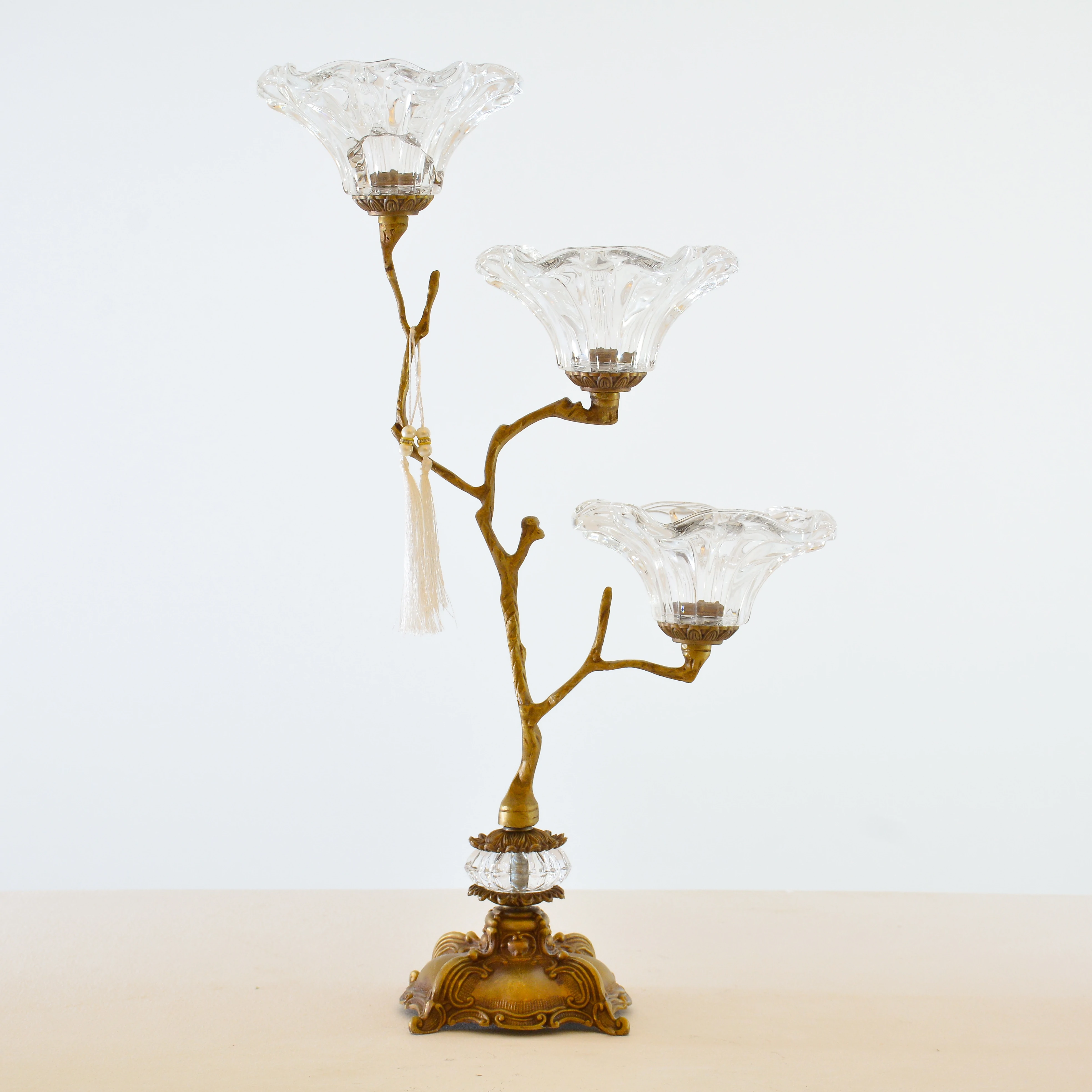 1000000664017-1 Victoria Tree Antique Candlestick - Image 1