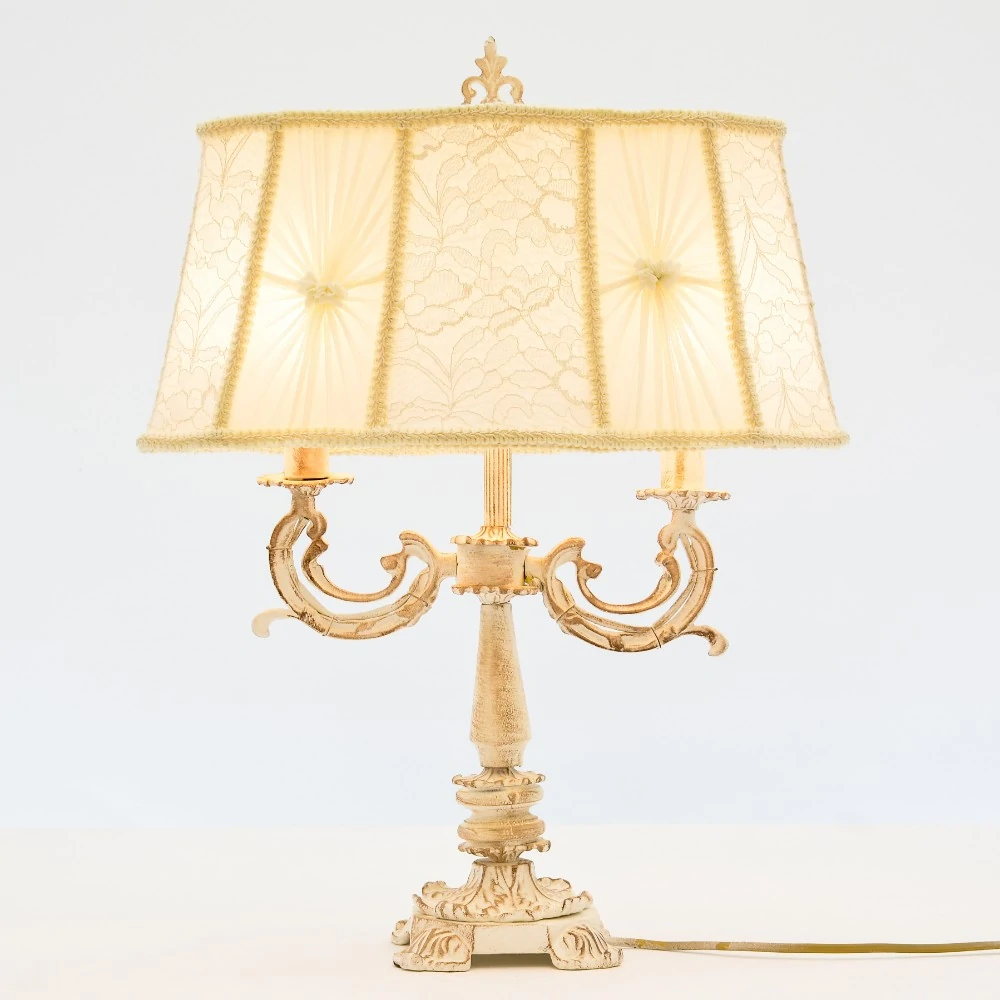 83003002007068-1 Toulouse 2 Lights Whitey Table Lamp - Image 1