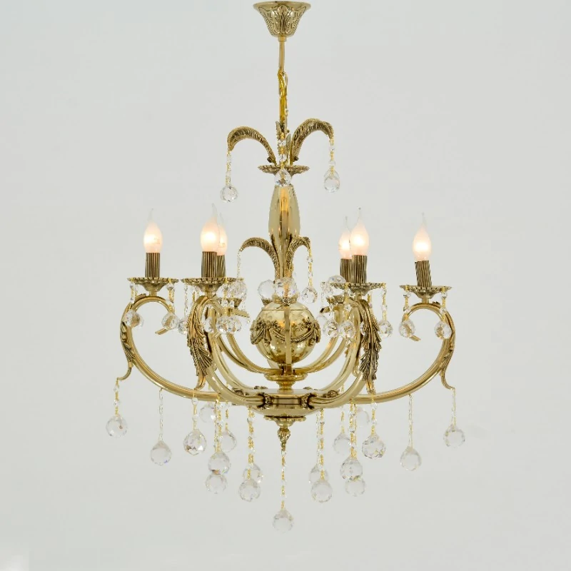 2001006255002 Brenda 6 Lights Gold Chandelier - Image 1