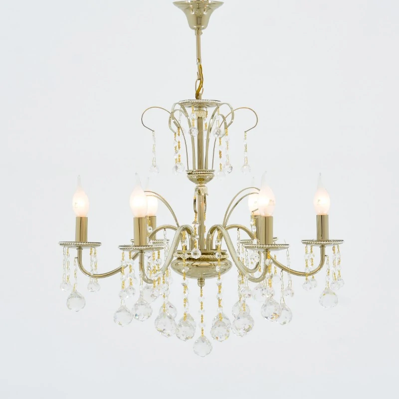2001006287019 Godiva Brandy 6 Lights Gold Chandelier - Image 1