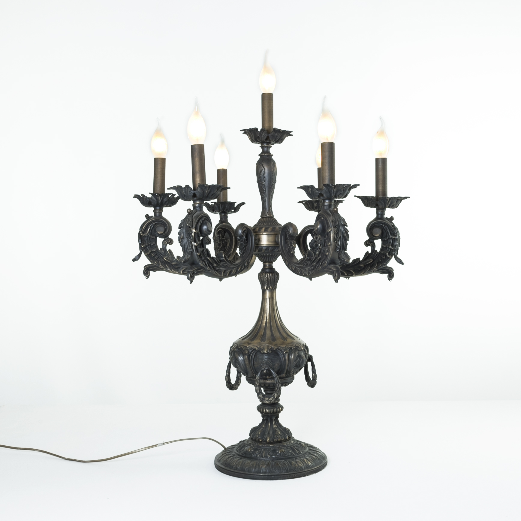 1005079123026 Palermo Smoke 7 Lights Candlestick - Image 1