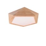 Arabella 1 Light Wood Brown Flush Light - 42 cm