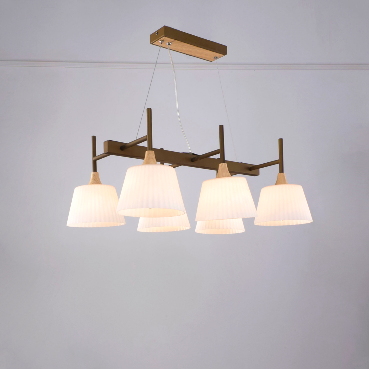 1960010000030105 Lomi 6 Lights Brown Chandelier - Image 1