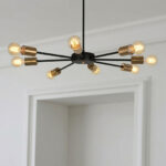Steco 8 Lights Black Chandelier