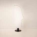 Face 1 Light Black Floor Lamp