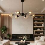 Bulby 6 Lights Black Chandelier