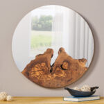 Everst Circled Wooden Brown Mirror 50 cm
