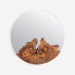 Everst Circled Wooden Brown Mirror 50 cm - Image 3