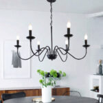 Candela 6 Lights Black Chandelier