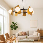 Violeta 6 Lights Black × Gold Chandelier