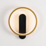 Drai 1 Light Gold × Black Wall Lamp