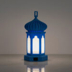 فانوس رمضان عربي إضاءة ليد أزرق فاتح