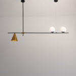 Hextor 3 Lights Black × Gold Chandelier
