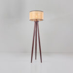 Aleron 1 Light Dark Brown × Beige Floor Lamp