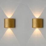 Astora LED Gold Up and Down Wall Lamp - 2 Pcs