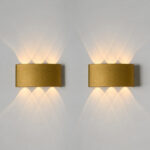 Astora LED Gold Up and Down Wall Lamp - 2 Pcs