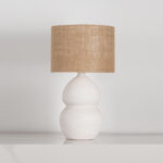 Olvrix 1 Light White × Beige Table Lamp