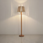 Renata 1 Light Wooden × Beige Floor Lamp - Image 2