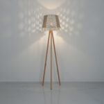 Delfina 1 Light Wooden × Beige Floor Lamp - Image 2