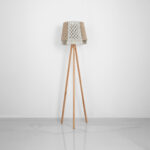 Delfina 1 Light Wooden × Beige Floor Lamp - Image 3