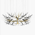 Aria 12 Lights Black × Gold Chandelier