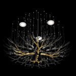 Aria 12 Lights Black × Gold Chandelier - Image 2