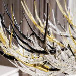 Aria 12 Lights Black × Gold Chandelier - Image 3
