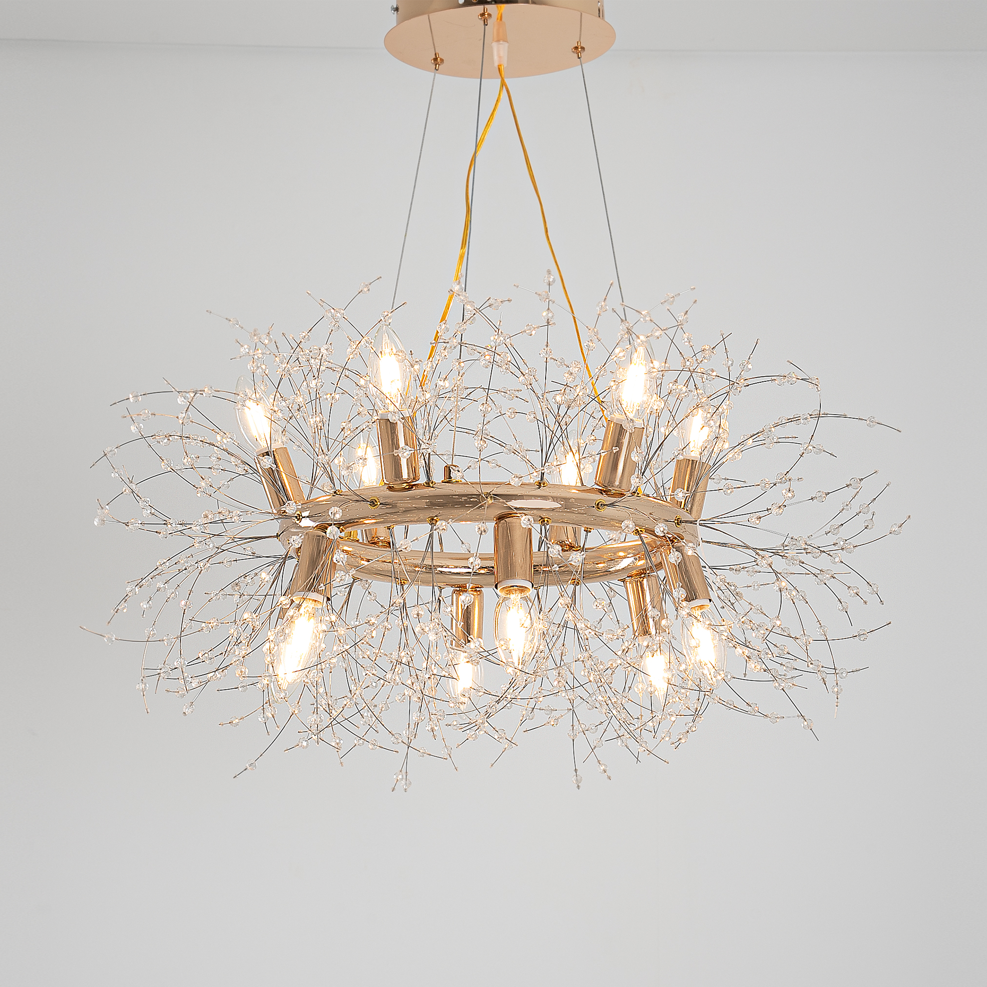 SHR-CH-216G-12L Daniela 12 Lights Gold Chandelier - Image 1