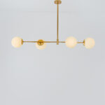 Lea 4 Lights White × Gold Chandelier