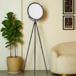 Mirror 1 Light Black  Floor Lamp