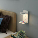USB 1 Light White Wall Lamp