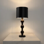 Oceane 1 Light Black × White Table Lamp - Image 2