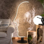 Face 1 Light Black Floor Lamp