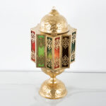 Mashrabiya 1 Light Gold Lantern - Image 3