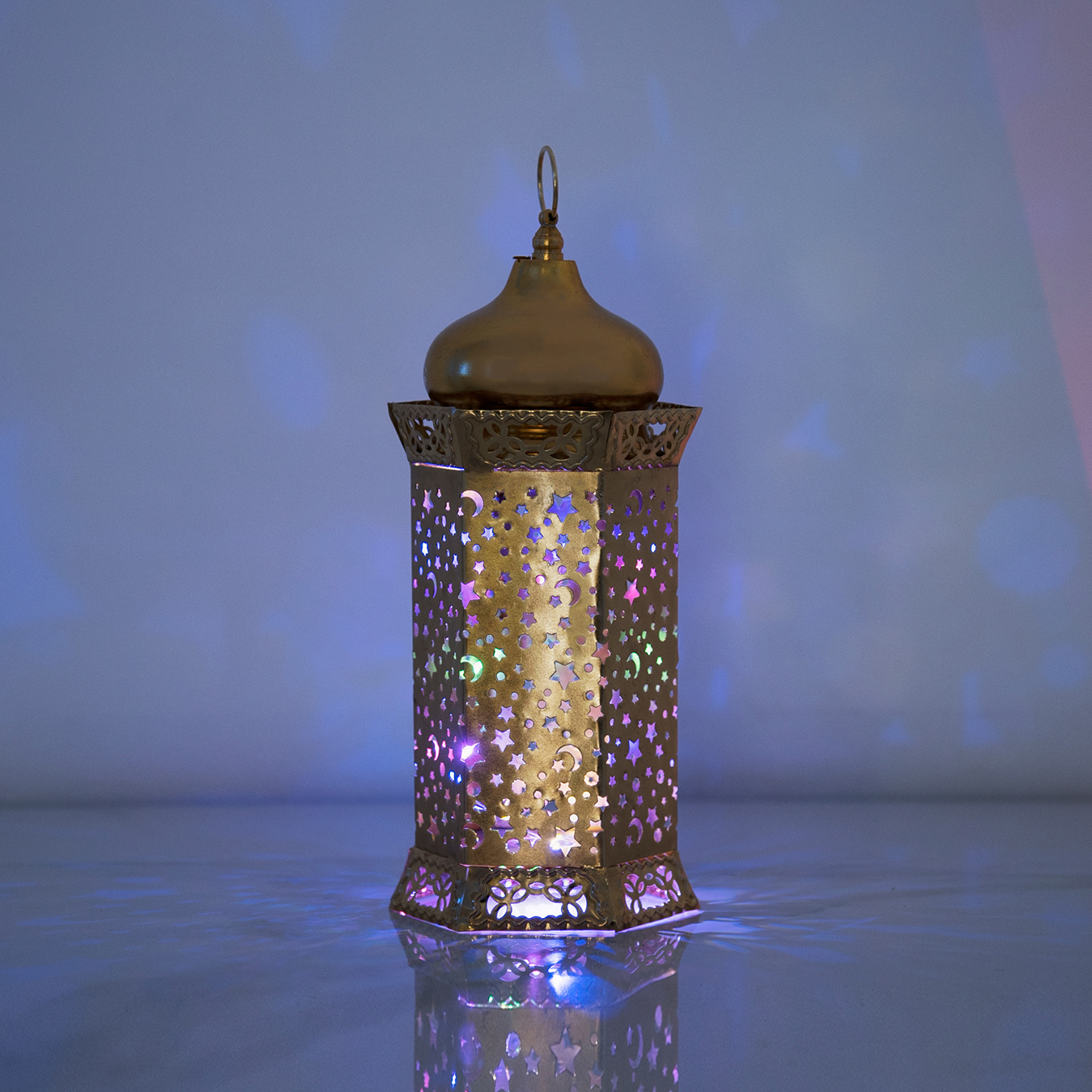 EDL-PD-283G-1L فانوس رمضان هلال 1 لمبة ذهبي - Image 1