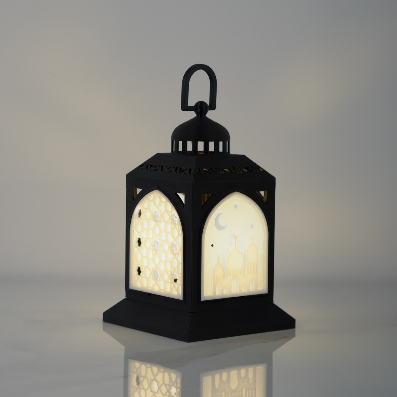 WAN-PD-199N-1L Black Modern Lantern Medium - Image 1