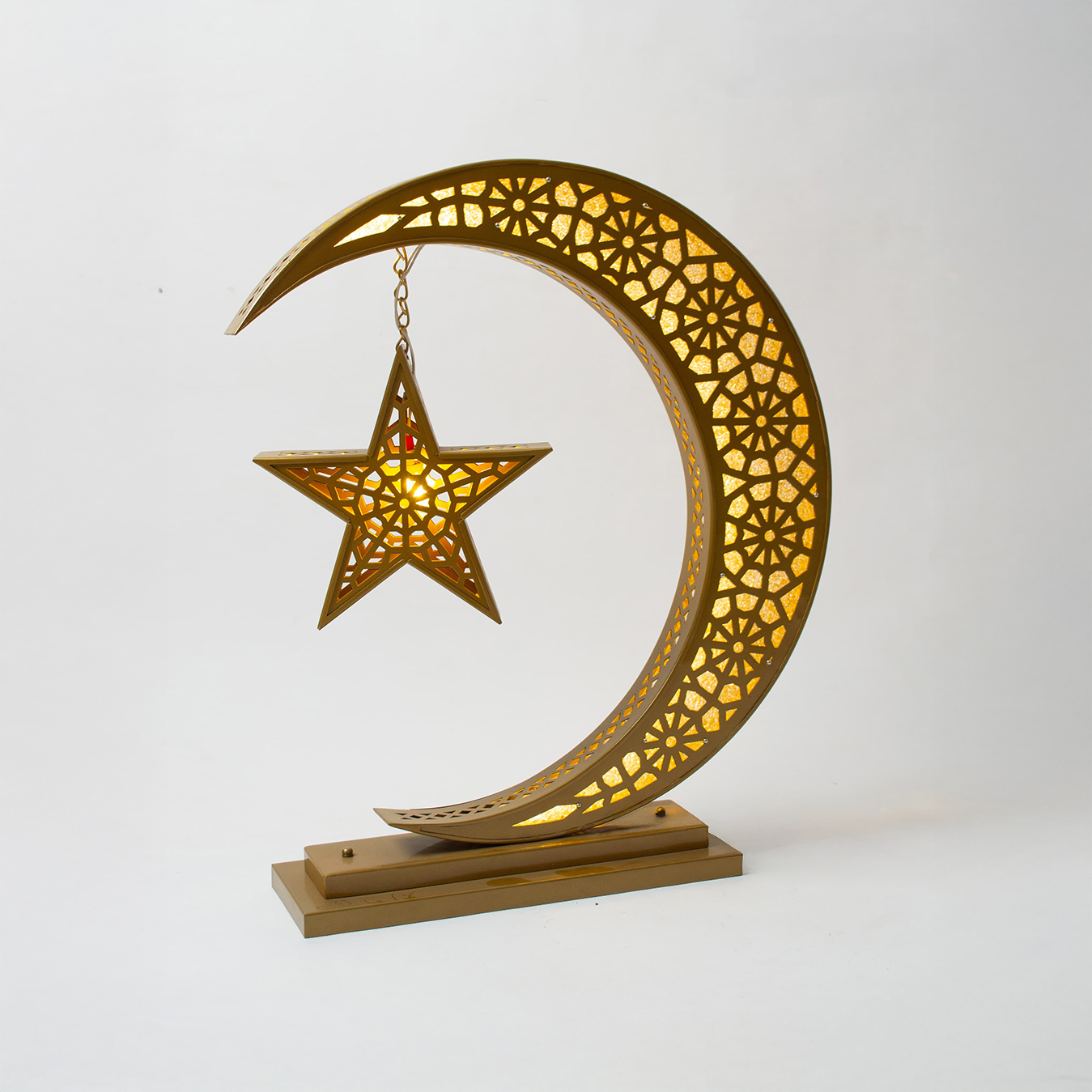 SRG-CRE-107G-N هلال رمضان مع نجمه تاج إضاءة ليد ذهبي - Image 1