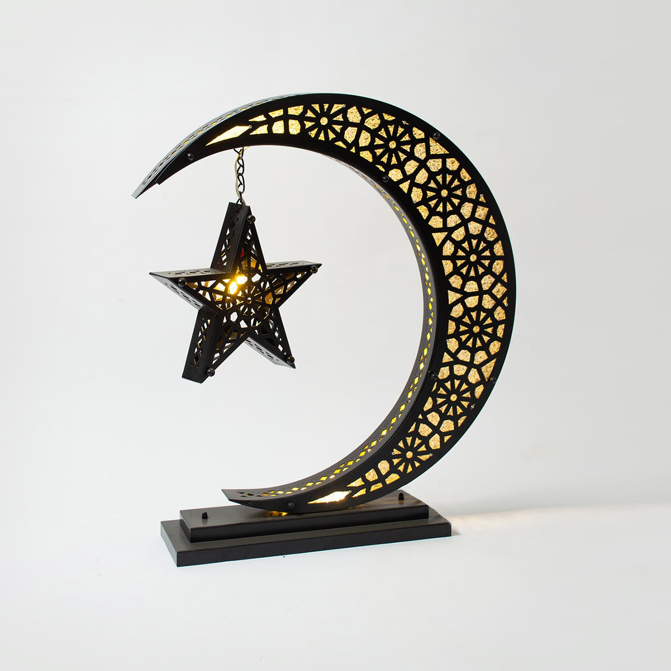 SRG-CRE-111B-N هلال رمضان مع نجمه أساطير إضاءة ليد أسود - Image 1