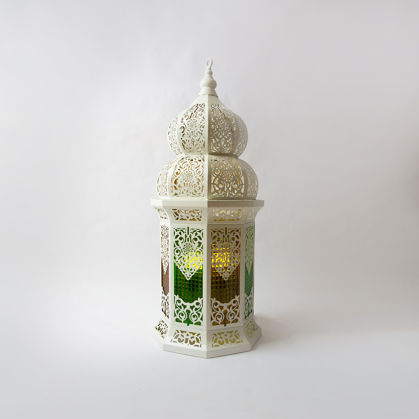 SRG-PD-153N-N فانوس رمضان أناقة 2 لمبة اوف وايت - Image 1