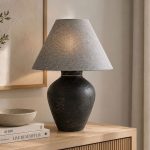 Qaleron 1 Light Grey Table Lamp