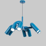 Visia 8 LED Lights Blue Chandelier - Image 3