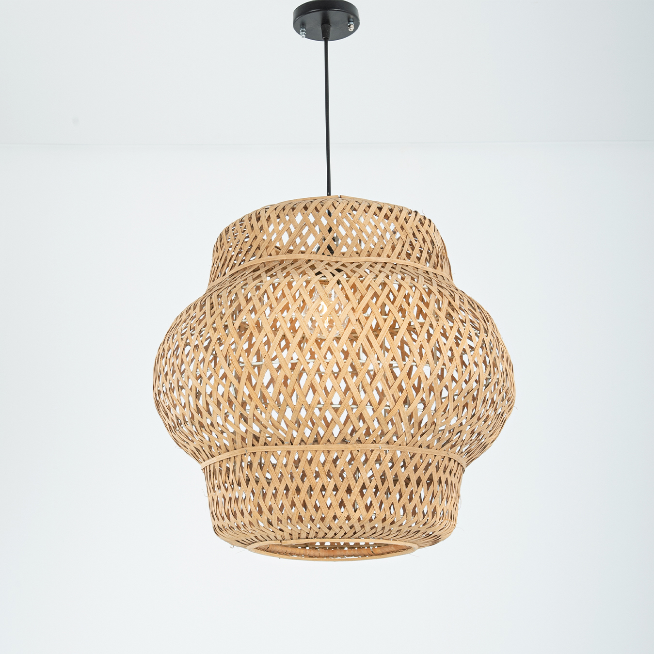 LTS-CH-126N-1L Solivina 1 Light Beige Chandelier - Image 1