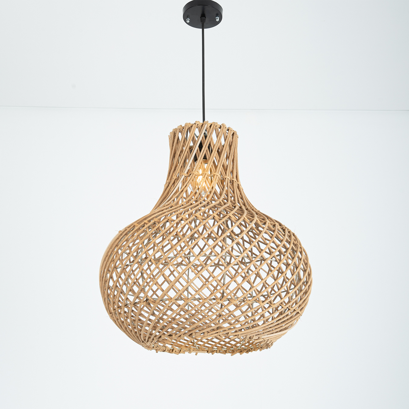 LTS-CH-127N-1L Solova 1 Light Beige Chandelier - Image 1