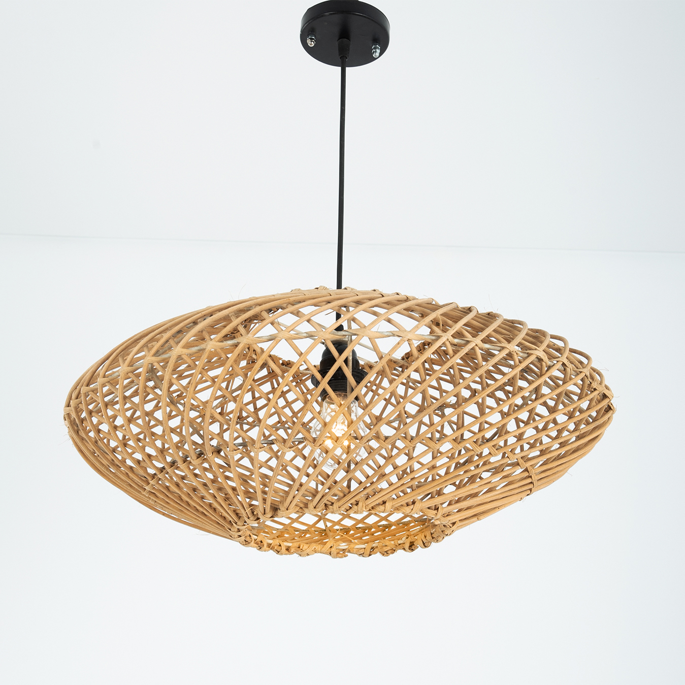 LTS-CH-134N-1L Luxit 1 Light Beige Chandelier - Image 1
