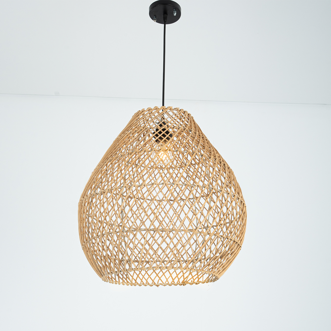 LTS-CH-135N-1L Luxia 1 Light Beige Chandelier - Image 1