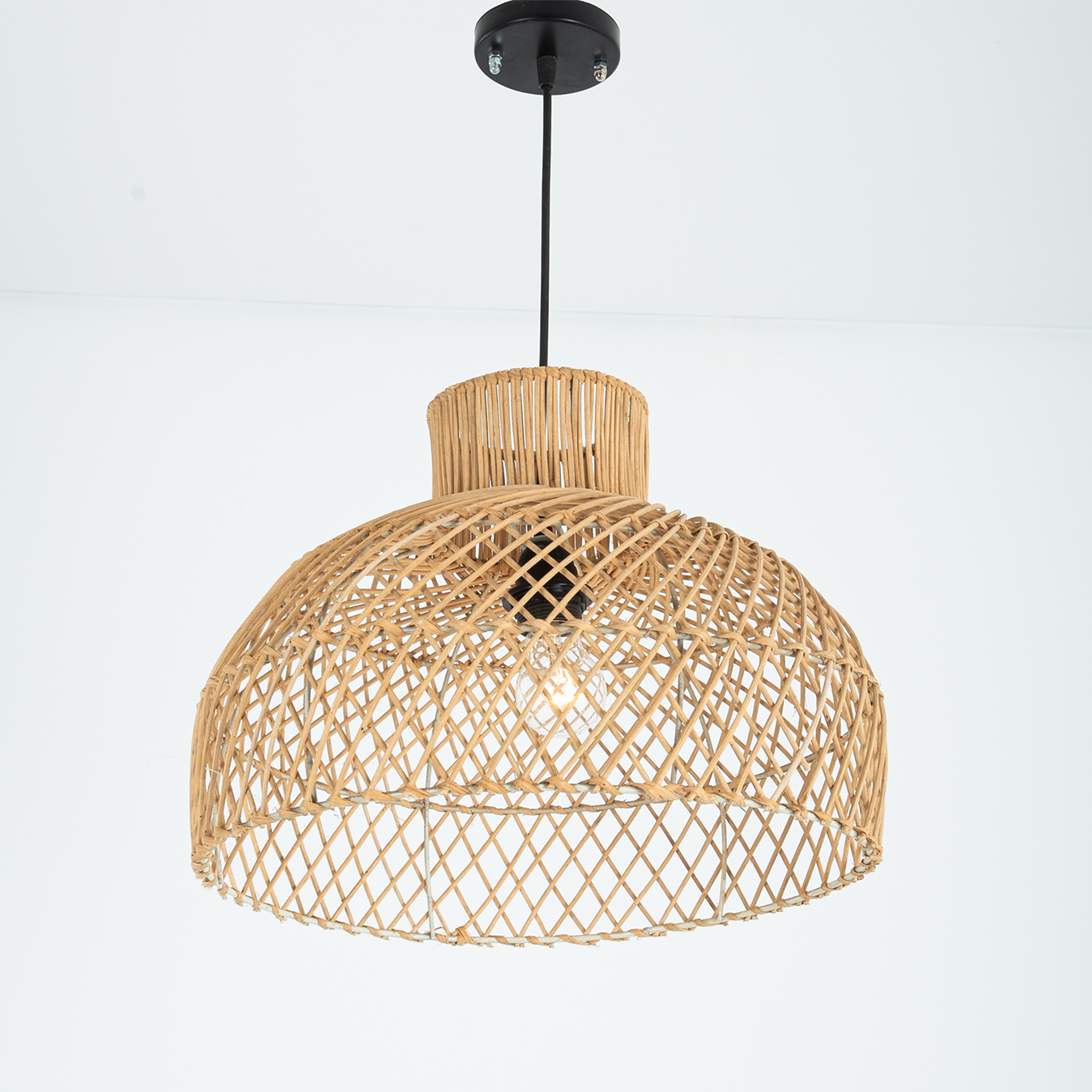 LTS-CH-139N-1L Rayara 1 Light Beige Chandelier - Image 1