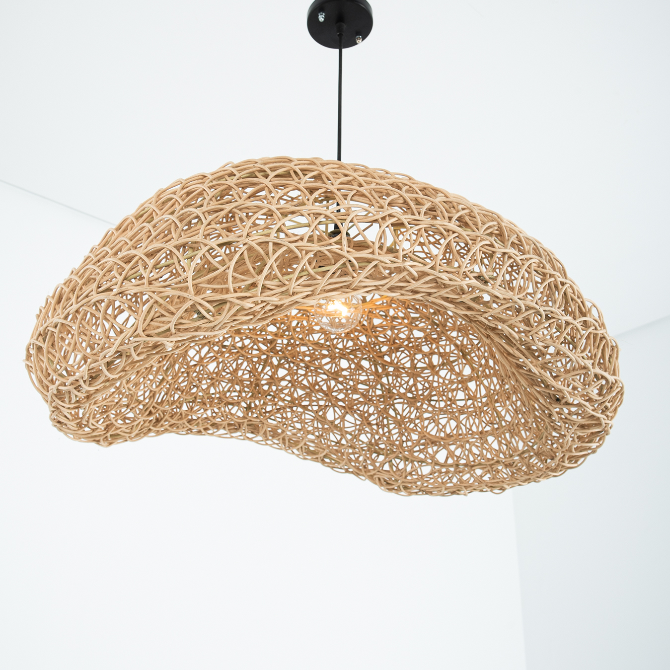 LTS-CH-141N-1L Rayic 1 Light Beige Chandelier - Image 1